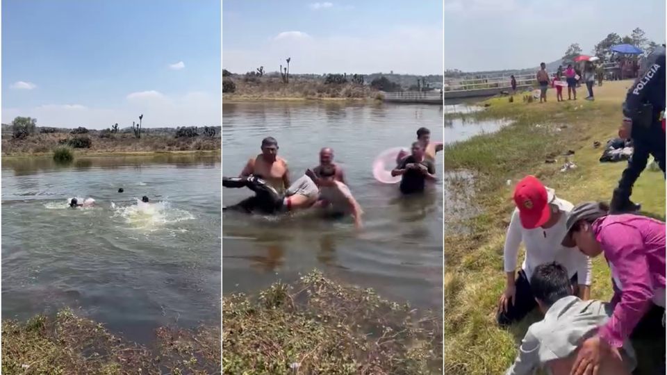 Turistas que disfrutaban de la laguna se arriesgaron e hicieron un rescate