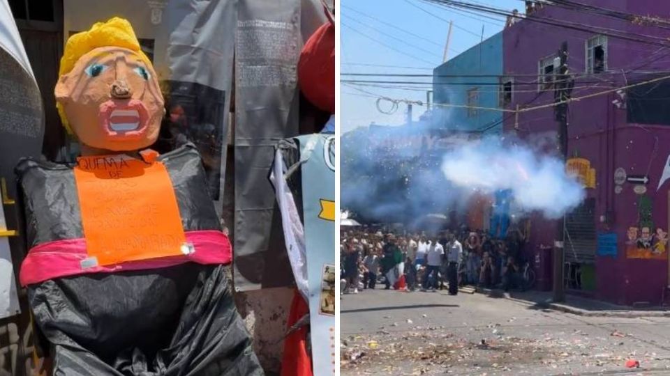 La quema de Judas fue en la esquina de las calles Hermanos Aldama y Amado Nervo, en el barrio de Santiago, en León.