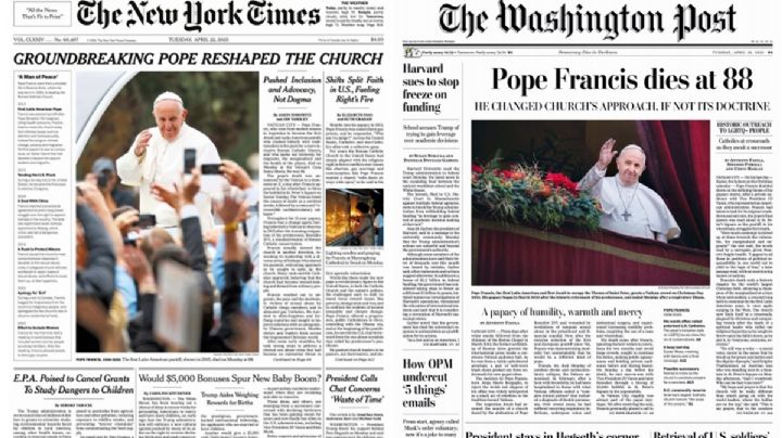 La prensa mundial dedica sus primeras planas a la muerte del papa Francisco