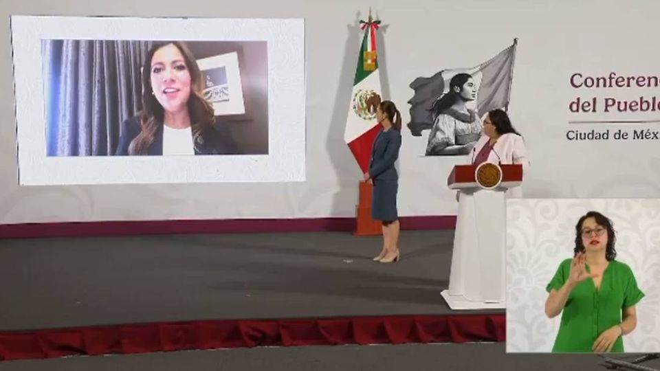 Libia Dennise estuvo vía zoom en la mañanera de la presidenta Claudia Sheinbaum.