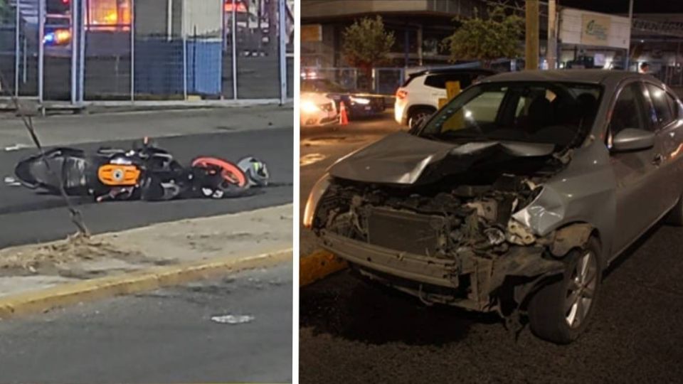 Al parecer el motociclista se habría pasado un semáforo en rojo y terminó chocando contra un automóvil Versa que funcionaba como Uber.