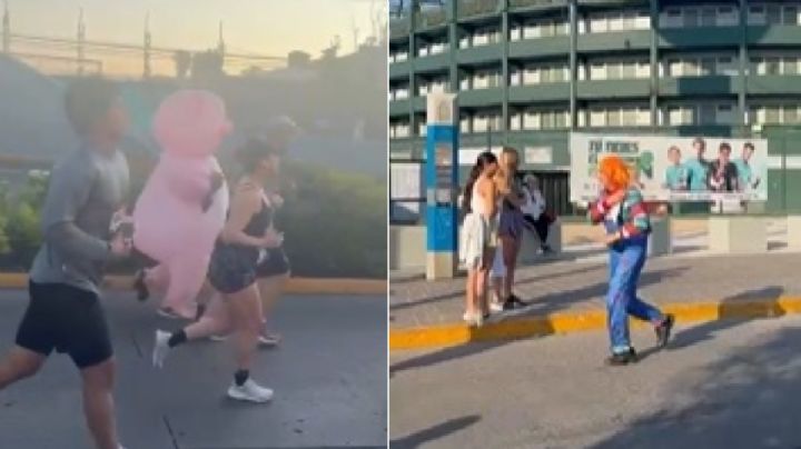 Un puerquito y un Chucky ¿Qué les pasa a los corredores del Medio Maratón?