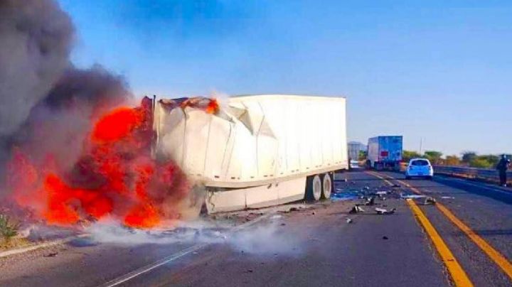 Trailero muere calcinado al incendiarse el tractocamión que conducía, en San Felipe
