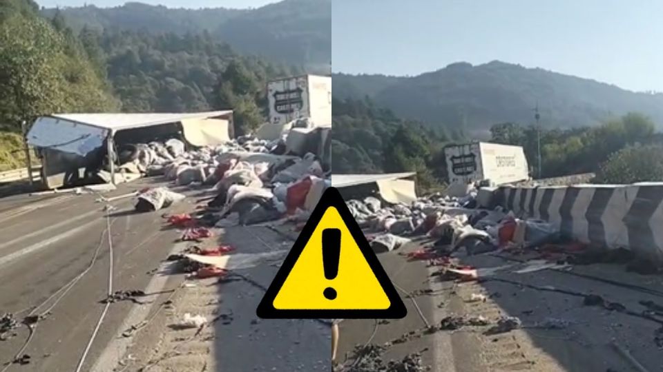 Vuelca tráiler en Cumbres de Maltrata y cierra el paso de Puebla a Veracruz, hoy 16 de mayo
