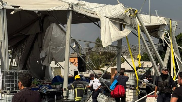 Suman 10 heridos por caída de estructura en Feria del Libro de Neza