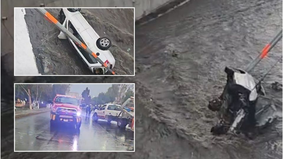 La unidad quedó hasta el fondo del Río de las Avenidas de Pachuca
