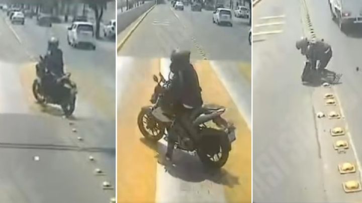 Así fue el accidente entre una oruga y un motociclista en León | VIDEO