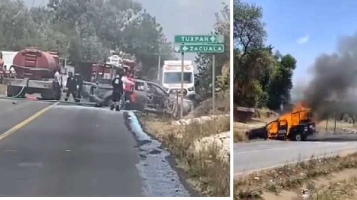 México-Tuxpan cerrada por balacera y patrulla en llamas tras enfrentamiento con huachicoleros