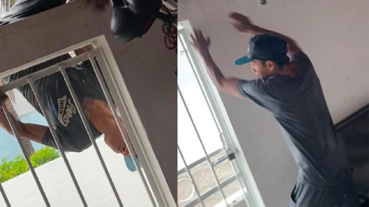 VIDEO: Así ladrón sorprendido en pleno robo en el Floresta, emprende la huida