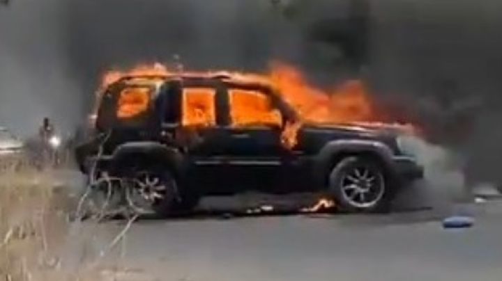 Bloquean carretera de Guanajuato tras enfrentamiento y persecución