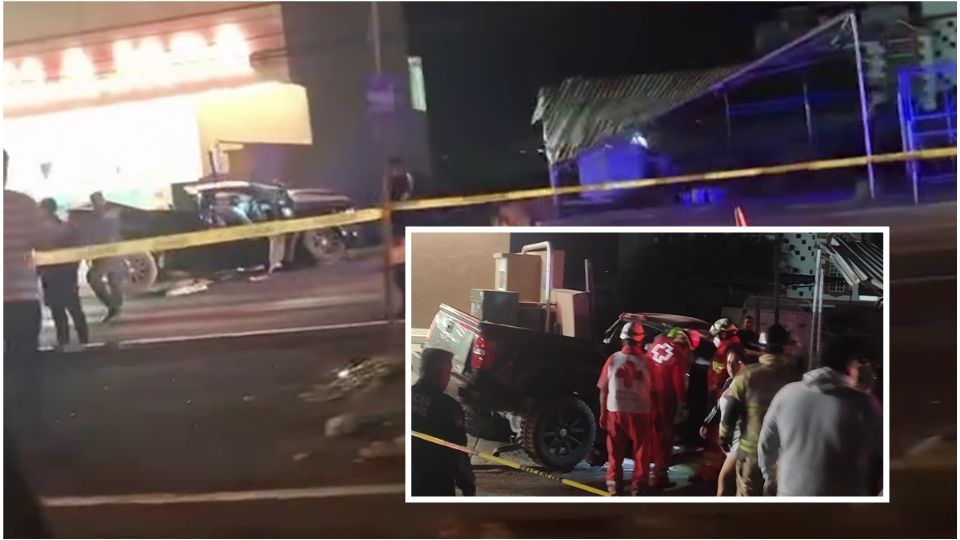 La camioneta quedó destrozada con su conductor adentro sin vida
