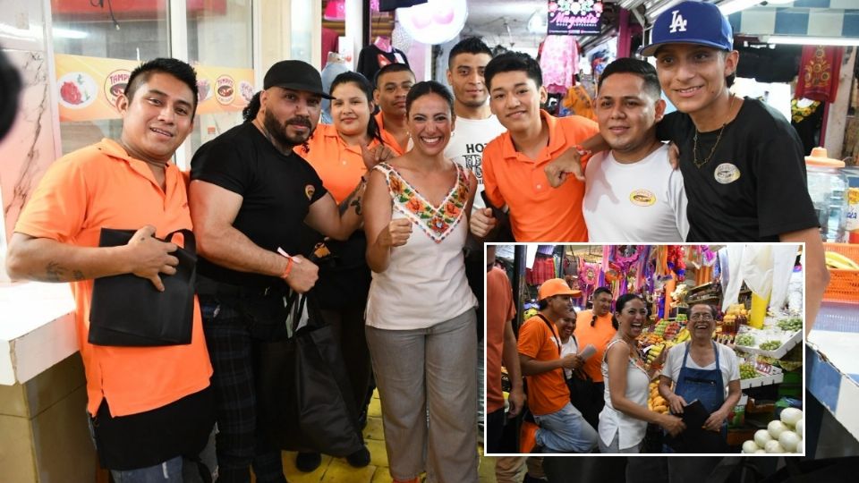 Belem Exsome recorre el Mercado Hidalgo y promete renovar su infraestructura