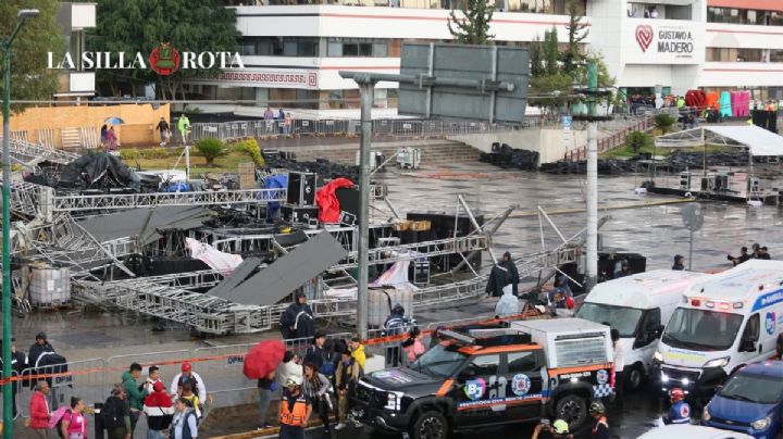 Colapsa estructura en explanada de la GAM; “no hubo pérdidas humanas”, confirma alcalde