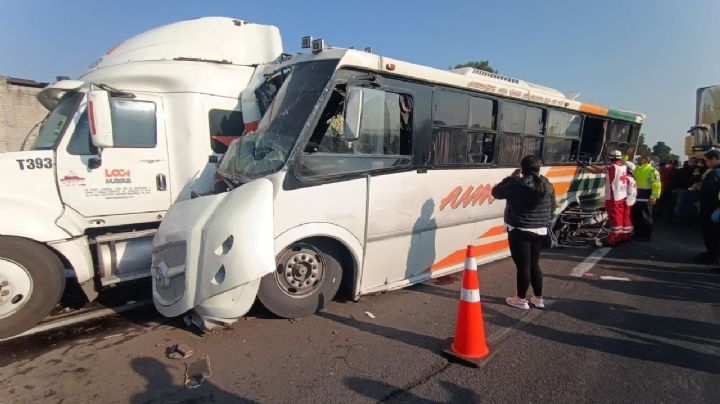 Circuito Exterior Mexiquense: accidente direccion Puebla afecta circulación