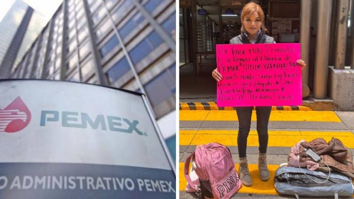 Delegada de San Juan de la Vega, Celaya, se manifiesta afuera de oficinas de Pemex en la CDMX