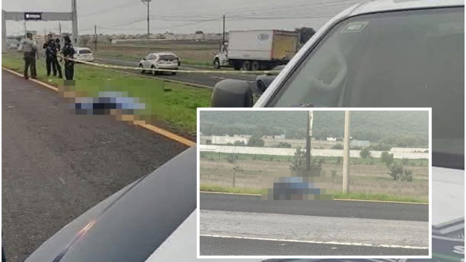 El hombre quedó tendido sobre el asfalto de la autopista México-Pachuca