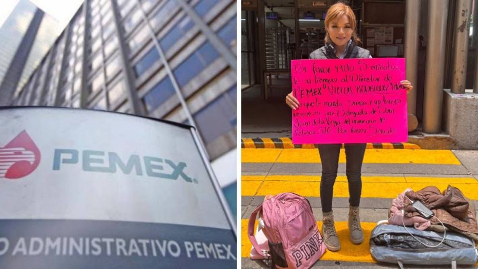 Laura Cuarenta pide 5 minutos con el director de Pemex Víctor Rodríguez Padilla para pedir apoyo para pavimentar calles de la comunidad de San Juan de la Vega.