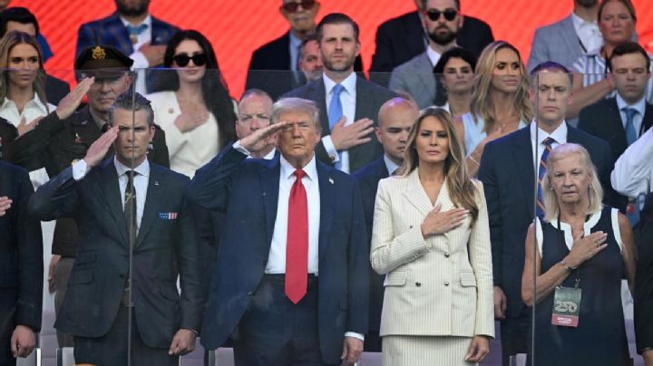 “Si amenazas a EU, nuestros soldados irán tras de ti”, advierte Trump en desfile del ejército