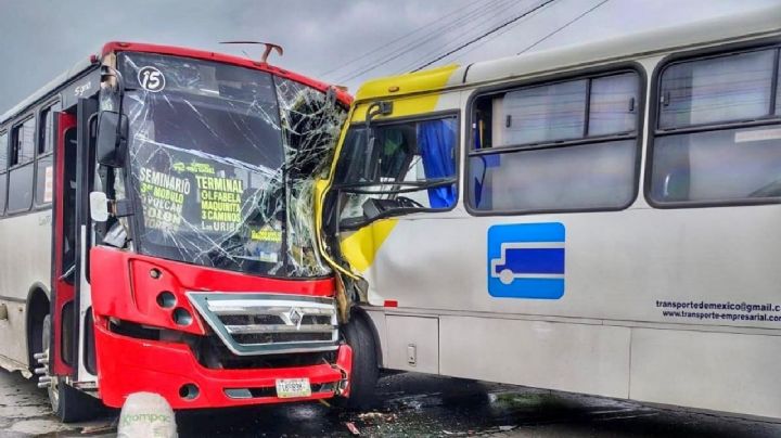 Chocan 2 autobuses al norte de Toluca
