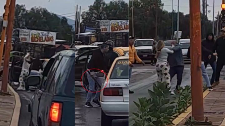 Otra riña entre automovilistas, ahora en Tizayuca con un machete I VIDEO