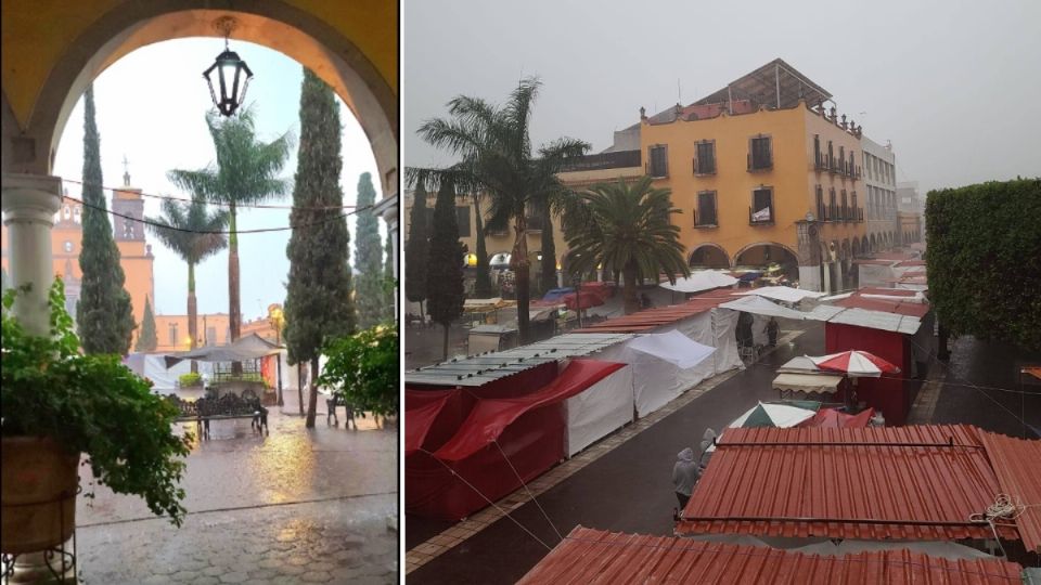 Fuerte lluvia ayer en Pénjamo.