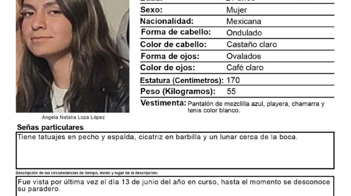 Se busca a Ángela Natalia, joven de 21 años de edad desaparecida en León