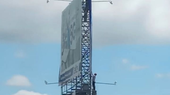 Trabajan a 70 metros de altura sin seguridad / VIDEO