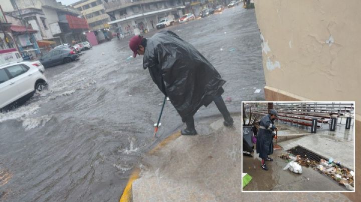 Inundaciones de medio metro en calles y avenidas del puerto de Veracruz por acumulación de basura