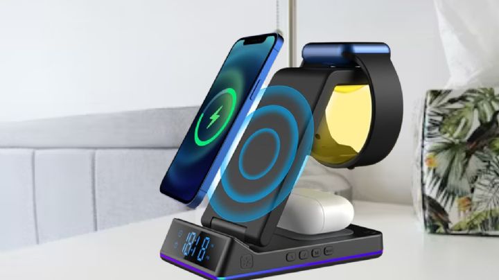 Este reloj despertador también carga tu celular, smartwatch y audífonos al mismo tiempo