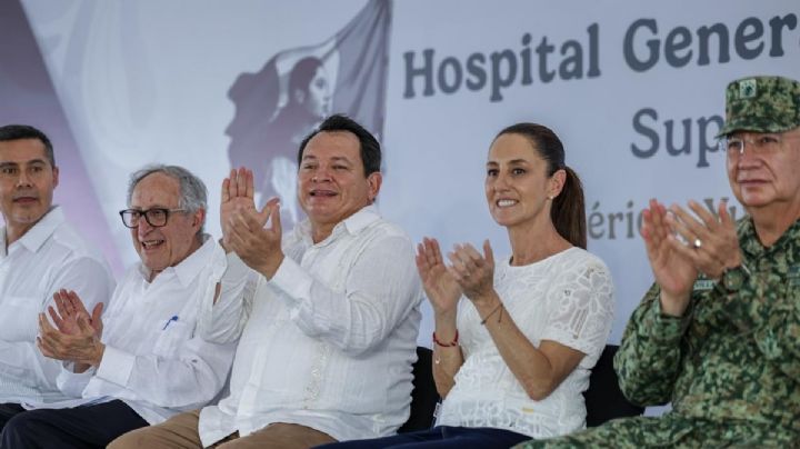Sheinbaum y Díaz Mena supervisan avances del nuevo Hospital O’Horán en Yucatán