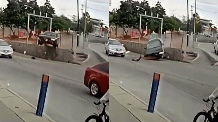 El "coche volador": se sale del camino en San Juan Bosco| VIDEO