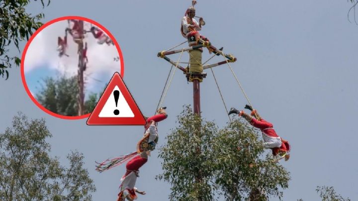 VIDEO: Caen 5 Voladores de Papantla de palo ceremonial en Tihuatlán; este es su estado de salud