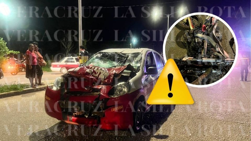 Familia sufre accidente en motocicleta en Oteapan; mueren el papá y un menor de 2 años