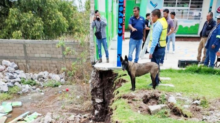 Tormenta tiró barda de un kínder y dañó tubería y calles de Tilcuautla