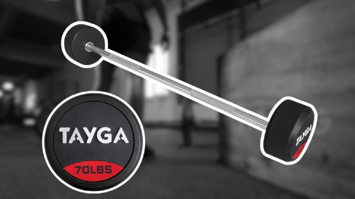 El regalo perfecto para un papá fit es esta barra recta de 70 lb lista para entrenar en casa