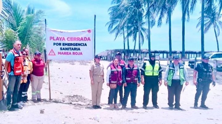 Marea roja arruina vacaciones en playas de Centla, Tabasco