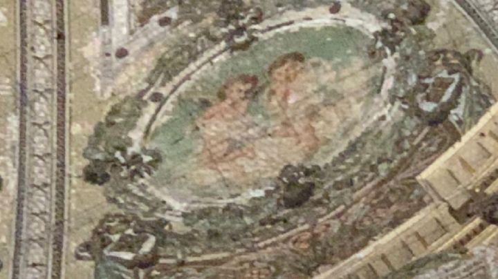 Se despintan los angelitos de la cúpula principal la Catedral de León