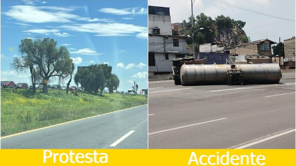 En ambos sitios del bloqueo se registra un tráfico kilométrico