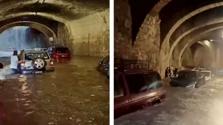 Así se inundaron los túneles del centro de Guanajuato Capital| VIDEO