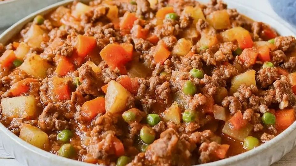 Picadillo con verdura casero