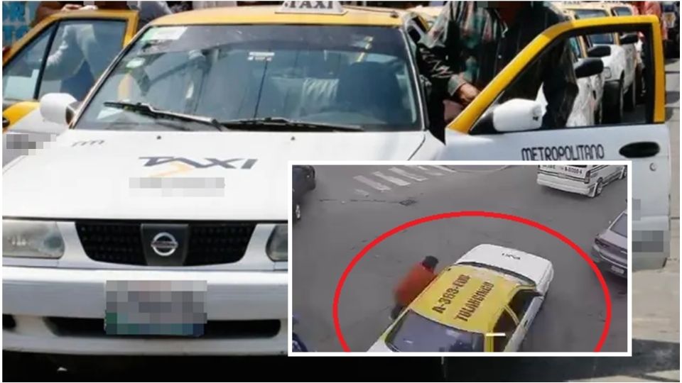 El taxi involucrado era un Nissan Tsuru con la nueva cromática y el número A-383-FUB