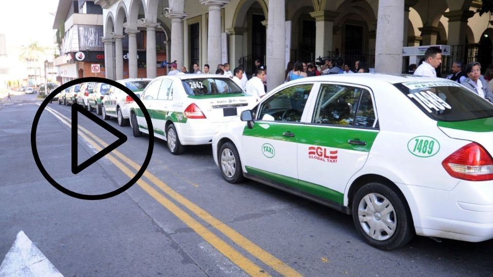 VIDEO: Taxistas persiguen unidad robada en Xalapa; el vehículo terminó estampado en un poste 