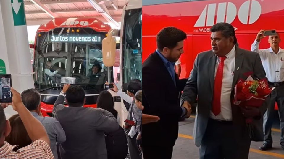Así despidieron a Genaro Camarillo tras dar su última vuelta como chofer de ADO