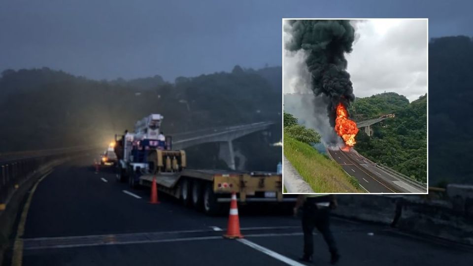 Sigue cierre parcial en carretera Veracruz - Xalapa tras incendio de pipa desde hace más de 12 horas
