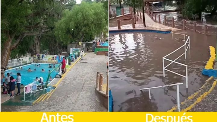 Lluvias destruyen estos dos hermosos balnearios en Hidalgo; aquí el antes y después