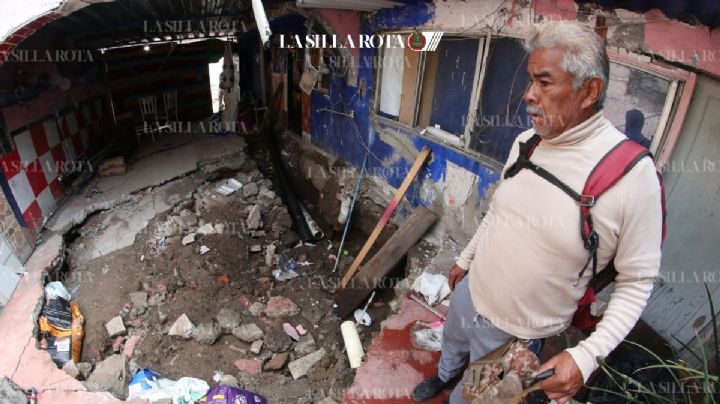 Socavón en la Miguel Hidalgo devora casa; más de 150 viviendas en riesgo