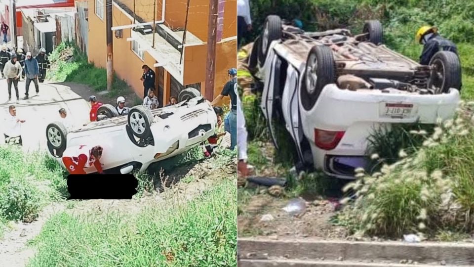 La volcadura ocurrió la mañana de este sábado en la colonia Cubitos
