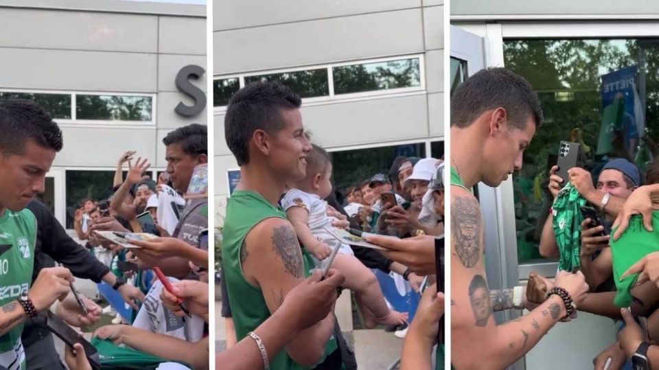 James Rodríguez estuvo regalando autógrafos a los aficionados canadienses.