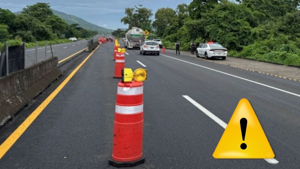 Alertan por socavón en carretera Cardel-Poza Rica; paso se reduce a un carril