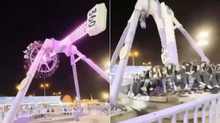 VIDEO: así fue el momento exacto del colapso de un juego mecánico en Arabia Saudita